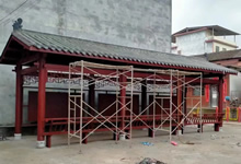 湖南郴州農村防腐木古建青瓦長廊